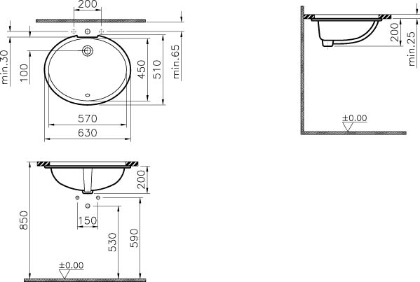 Metropole Tezgahalti Lavabo 5942b003 1083 Vitra Turkiye